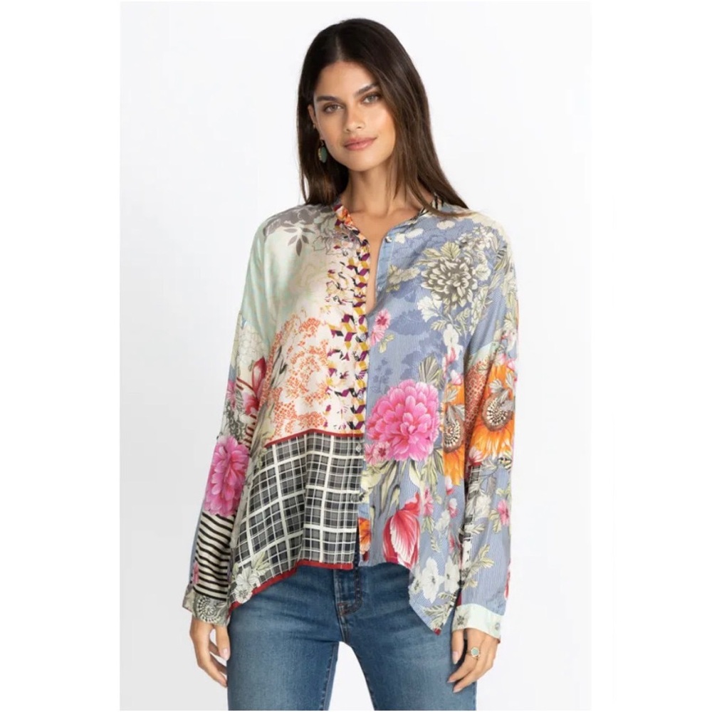 DROPPED!! JOHNNY WAS 💗MILLY LENOX LONG SLEEVE TOP